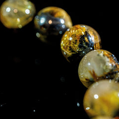 【11.5mm迫力満点太陽放射ルチル】ルチルクォーツ 11.5mm玉 タイチン ブレスレッド 手首サイズ16.5cm