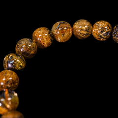 【8.7mm太陽ルチル(ヘマタイト/ルチル)】ルチルクォーツ 8.7mm玉 ブレスレット 手首サイズ16.5cm