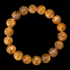 【11.5mm太陽ルチル(ヘマタイト/ルチル)】ルチルクォーツ 11.5mm玉 ブレスレット 手首サイズ16.5cm