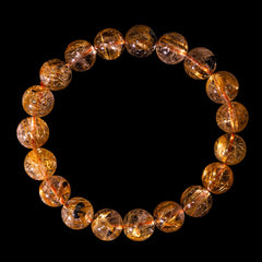 【11.0mm太陽ルチル(ヘマタイト/ルチル)】ルチルクォーツ 11.0mm玉 ブレスレット 手首サイズ16cm