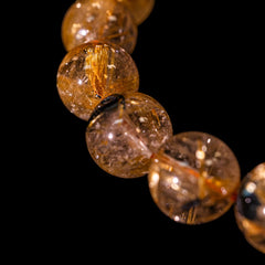 【11.0mm太陽ルチル(ヘマタイト/ルチル)】ルチルクォーツ 11.0mm玉 ブレスレット 手首サイズ16cm