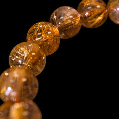 【11.0mm太陽ルチル(ヘマタイト/ルチル)】ルチルクォーツ 11.0mm玉 ブレスレット 手首サイズ16cm