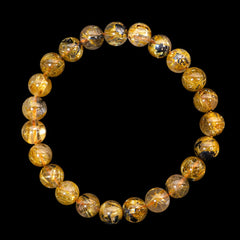 【8.8mm太陽ルチル(ヘマタイト/ルチル)】ルチルクォーツ 8.8mm玉 ブレスレット 手首サイズ16.5cm RQSD088-003