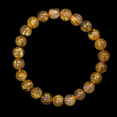 【8.8mm太陽ルチル(ヘマタイト/ルチル)】ルチルクォーツ 8.8mm玉 ブレスレット 手首サイズ16.5cm RQSD088-003