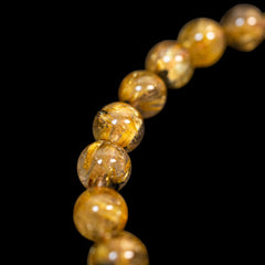 【8.8mm太陽ルチル(ヘマタイト/ルチル)】ルチルクォーツ 8.8mm玉 ブレスレット 手首サイズ16.5cm RQSD088-003