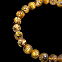 【8.0mm太陽ルチル(ヘマタイト/ルチル)】ルチルクォーツ 8.0mm玉 ブレスレット 手首サイズ16cm RQSD080-034