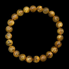 【8.5mm太陽ルチル(ヘマタイト/ルチル)】ルチルクォーツ 8.5mm玉 ブレスレット 手首サイズ16cm RQSD085-014