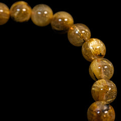 【8.5mm太陽ルチル(ヘマタイト/ルチル)】ルチルクォーツ 8.5mm玉 ブレスレット 手首サイズ16cm RQSD085-014