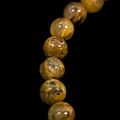 【8.5mm太陽ルチル(ヘマタイト/ルチル)】ルチルクォーツ 8.5mm玉 ブレスレット 手首サイズ16cm RQSD085-014