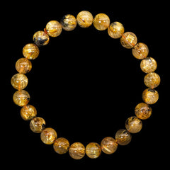 【8.0mm太陽ルチル(ヘマタイト/ルチル)】ルチルクォーツ 8.0mm玉 ブレスレット 手首サイズ16cm RQSD080-035