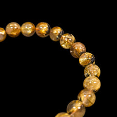 【8.0mm太陽ルチル(ヘマタイト/ルチル)】ルチルクォーツ 8.0mm玉 ブレスレット 手首サイズ16cm RQSD080-035