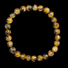 【7.0mm太陽ルチル(ヘマタイト/ルチル)】ルチルクォーツ 7.0mm玉 ブレスレット 手首サイズ16cm RQSD070-009