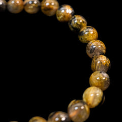 【7.0mm太陽ルチル(ヘマタイト/ルチル)】ルチルクォーツ 7.0mm玉 ブレスレット 手首サイズ16cm RQSD070-009