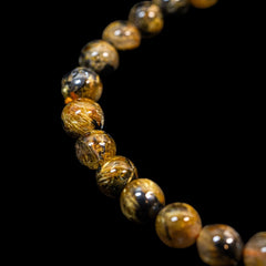 【7.0mm太陽ルチル(ヘマタイト/ルチル)】ルチルクォーツ 7.0mm玉 ブレスレット 手首サイズ16cm RQSD070-009