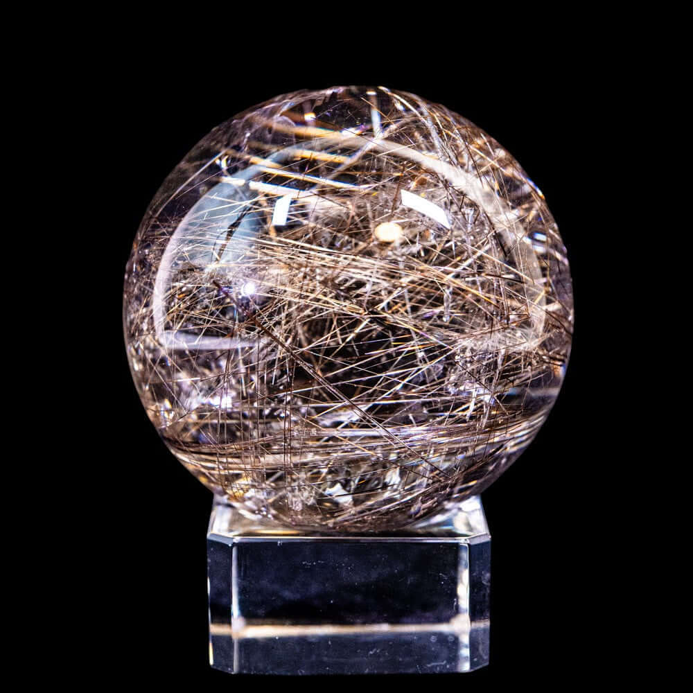 【最高グレード シルバールチルクォーツ スフィア】直径55.3mm｜ブラジル産 丸玉タイプ 210g RQSIL-SP001