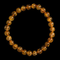 【7.0mmクリアタイプ ルチル】ルチルクォーツ 7.0mm玉 タイチン ブレスレット 手首サイズ16cm RQCT070-013