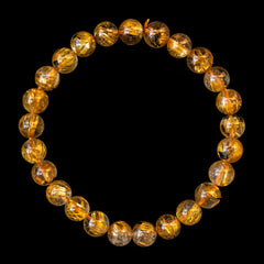 【7.8mmクリアタイプ ルチル】ルチルクォーツ 7.8mm玉 タイチン ブレスレット 手首サイズ16cm RQCT078-001