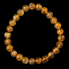 【7.8mmクリアタイプ ルチル】ルチルクォーツ 7.8mm玉 タイチン ブレスレット 手首サイズ16cm RQCT078-001