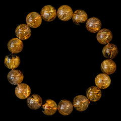 【10.5mm太陽ルチル(ヘマタイト/ルチル)】ルチルクォーツ 10.5mm玉 ブレスレット 手首サイズ16cm RQSD105-002