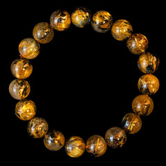 【11.0mm太陽ルチル(ヘマタイト/ルチル)】ルチルクォーツ 11.0mm玉 ブレスレット 手首サイズ16.5cm RQSD110-004