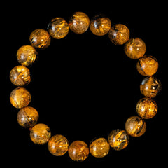 【11.0mm太陽ルチル(ヘマタイト/ルチル)】ルチルクォーツ 11.0mm玉 ブレスレット 手首サイズ16.5cm RQSD110-004