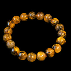 【11.0mm太陽ルチル(ヘマタイト/ルチル)】ルチルクォーツ 11.0mm玉 ブレスレット 手首サイズ16.5cm RQSD110-004