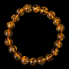 【9.5mm太陽ルチル(ヘマタイト/ルチル)】ルチルクォーツ 9.5mm玉 ブレスレット 手首サイズ16.5cm RQSD095-004