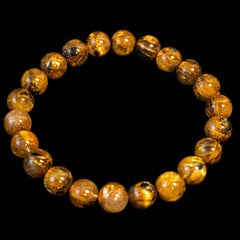 【9.0mm太陽ルチル(ヘマタイト/ルチル)】ルチルクォーツ 9.0mm玉 ブレスレット 手首サイズ16.5cm RQSD090-015