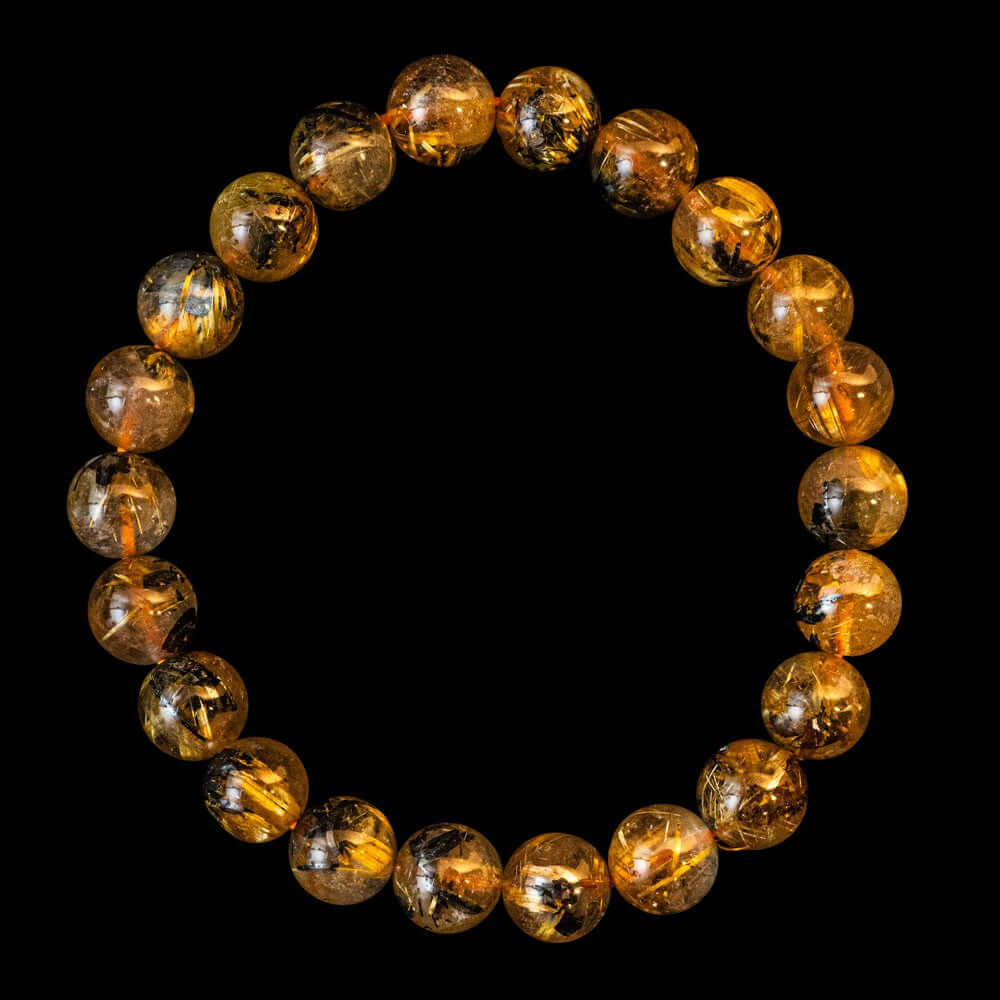 【9.0mm太陽ルチル(ヘマタイト/ルチル)】ルチルクォーツ 9.0mm玉 ブレスレット 手首サイズ16cm RQSD090-016