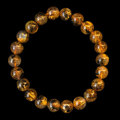 【9.0mm太陽ルチル(ヘマタイト/ルチル)】ルチルクォーツ 9.0mm玉 ブレスレット 手首サイズ16cm RQSD090-016