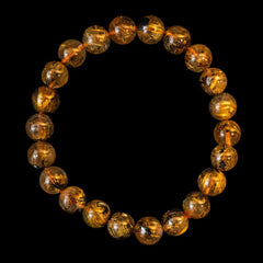 【9.0mm太陽ルチル(ヘマタイト/ルチル)】ルチルクォーツ 9.0mm玉 ブレスレット 手首サイズ16cm RQSD090-016