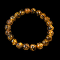 【9.0mm太陽ルチル(ヘマタイト/ルチル)】ルチルクォーツ 9.0mm玉 ブレスレット 手首サイズ16cm RQSD090-016