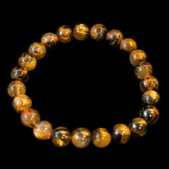 【8.8mm太陽ルチル(ヘマタイト/ルチル)】ルチルクォーツ 8.8mm玉 ブレスレット 手首サイズ16cm RQSD088-004