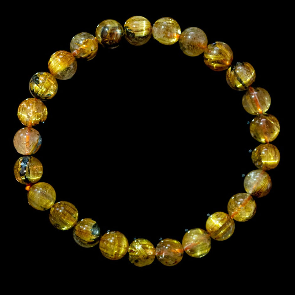 7.8mm太陽(放射)タイプ】ルチルクォーツ 7.8mm玉 タイチン