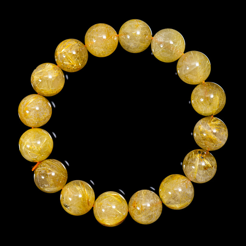 ゴールドルチル、モアサナイトPt ルチルクォーツ｜現地から直接仕入れ 13mm〜高品質ブラジル産ルチル