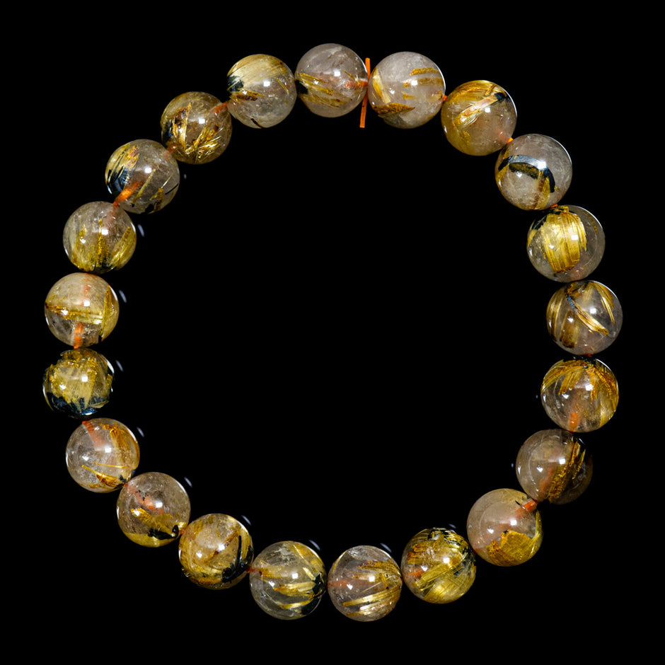 太陽放射ルチル【ルチル専門店クォーツラボ】ヘマタイト核の希少