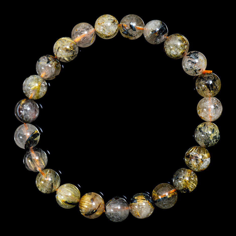 太陽放射ルチル【ルチル専門店クォーツラボ】ヘマタイト核の希少