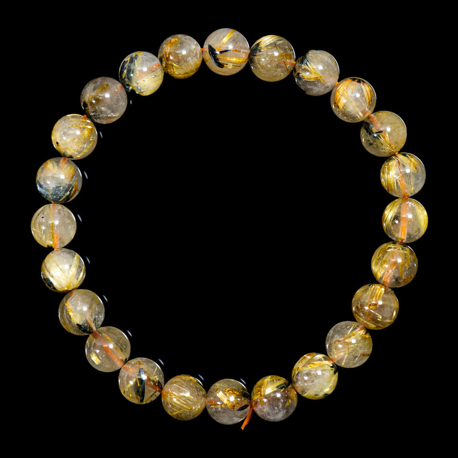 金運強　太陽放射ルチルブレスレット　ヘマタイト　ルチルクォーツ　2-9 金運強 太陽放射ルチルブレスレット ヘマタイト ルチルクォーツ 2-9