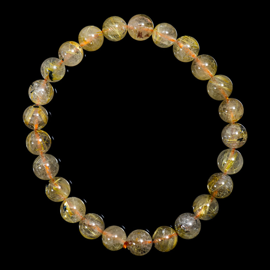 太陽放射ルチル【ルチル専門店クォーツラボ】ヘマタイト核の希少