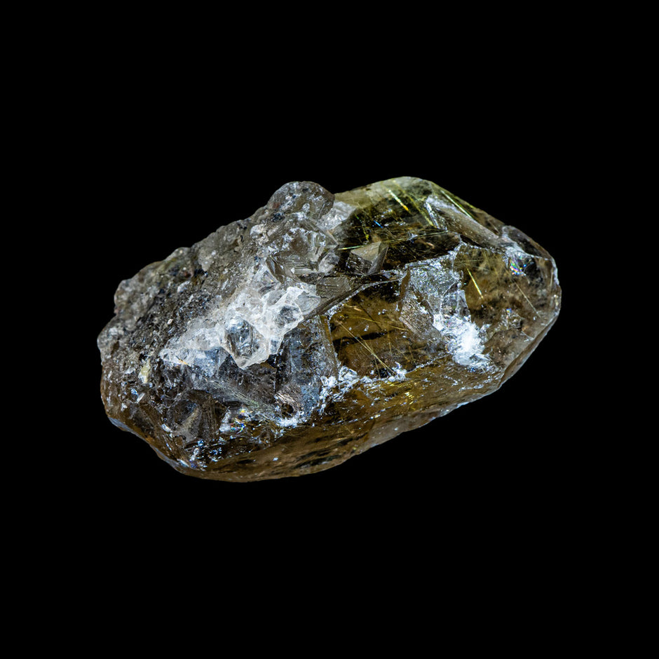 ルチルクォーツ原石 約50ミリ×約23ミリ円柱型 厳選一点物/超希少/ルチルの内包量が多い/ポイント状に結晶した