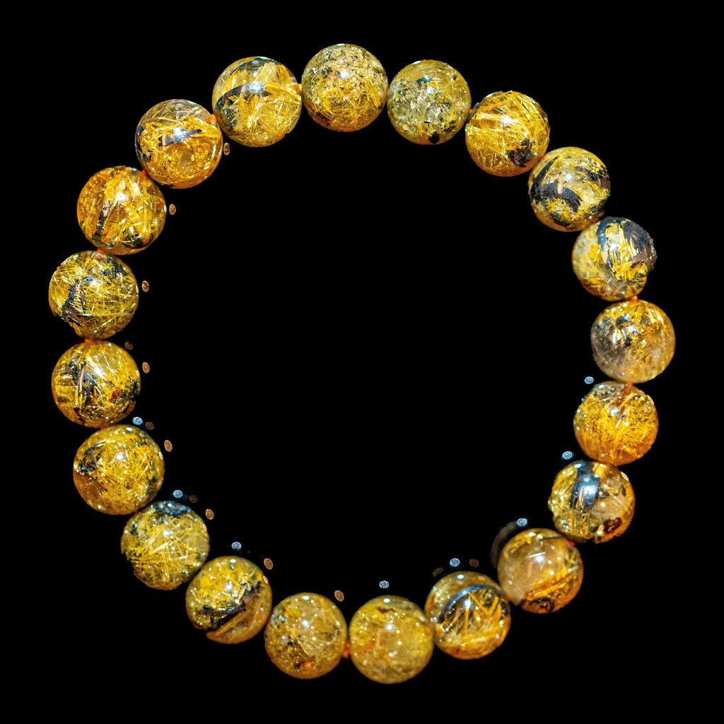 金運強 高品質　太陽放射タイチンルチルブレスレット　ヘマタイト　8 太陽放射タイチンルチルクォーツ ブレスレット 金運強 高品質 太陽放射